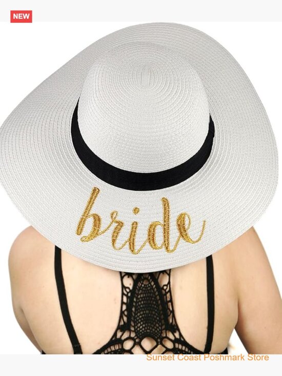 Women\'s Paper Weaved Crushable Floppy Brim Sun Hat with Embroidered Quote main image 5